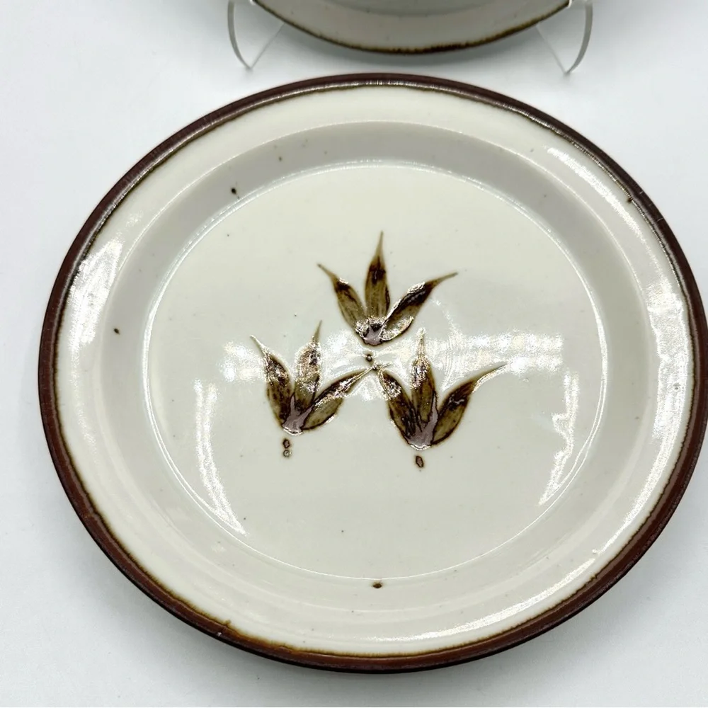 LAST ONES! 2 Dansk Salad Plates Brown Mist Whisper pattern. Vintage 80s - Picture 4 of 8